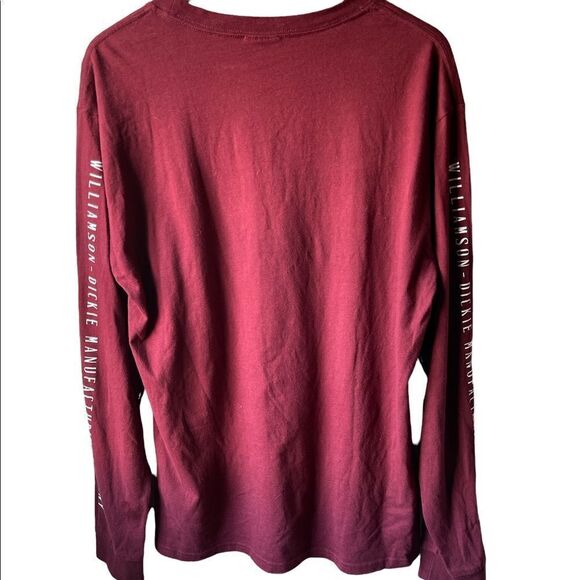 dickie’s Burgundy long sleeve crew neck t-shirt XL - Picture 2 of 6